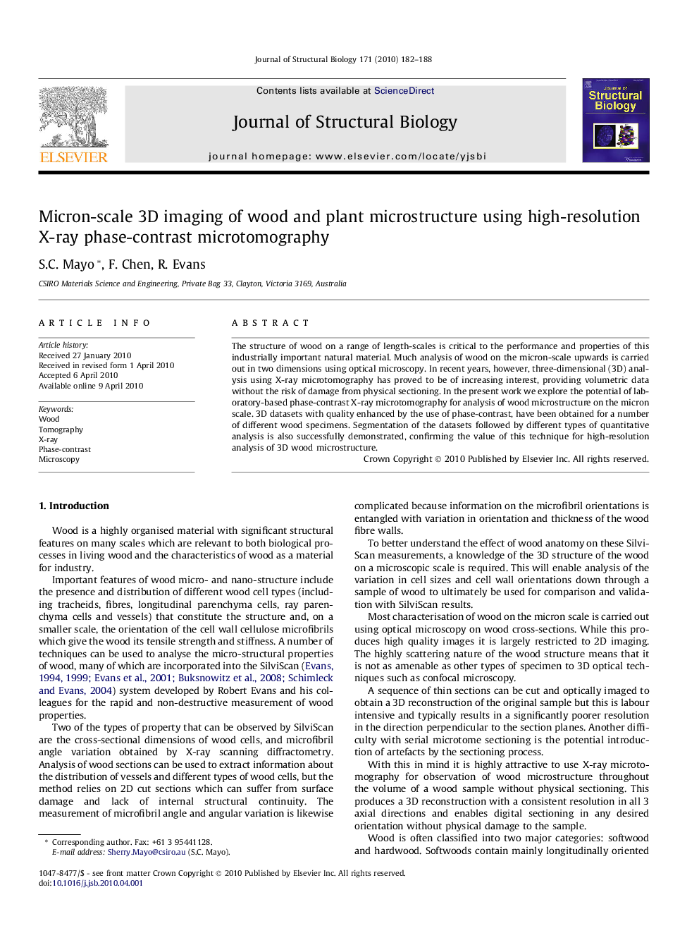 Micron-scale 3D imaging of wood and plant microstructure using high-resolution X-ray phase-contrast microtomography