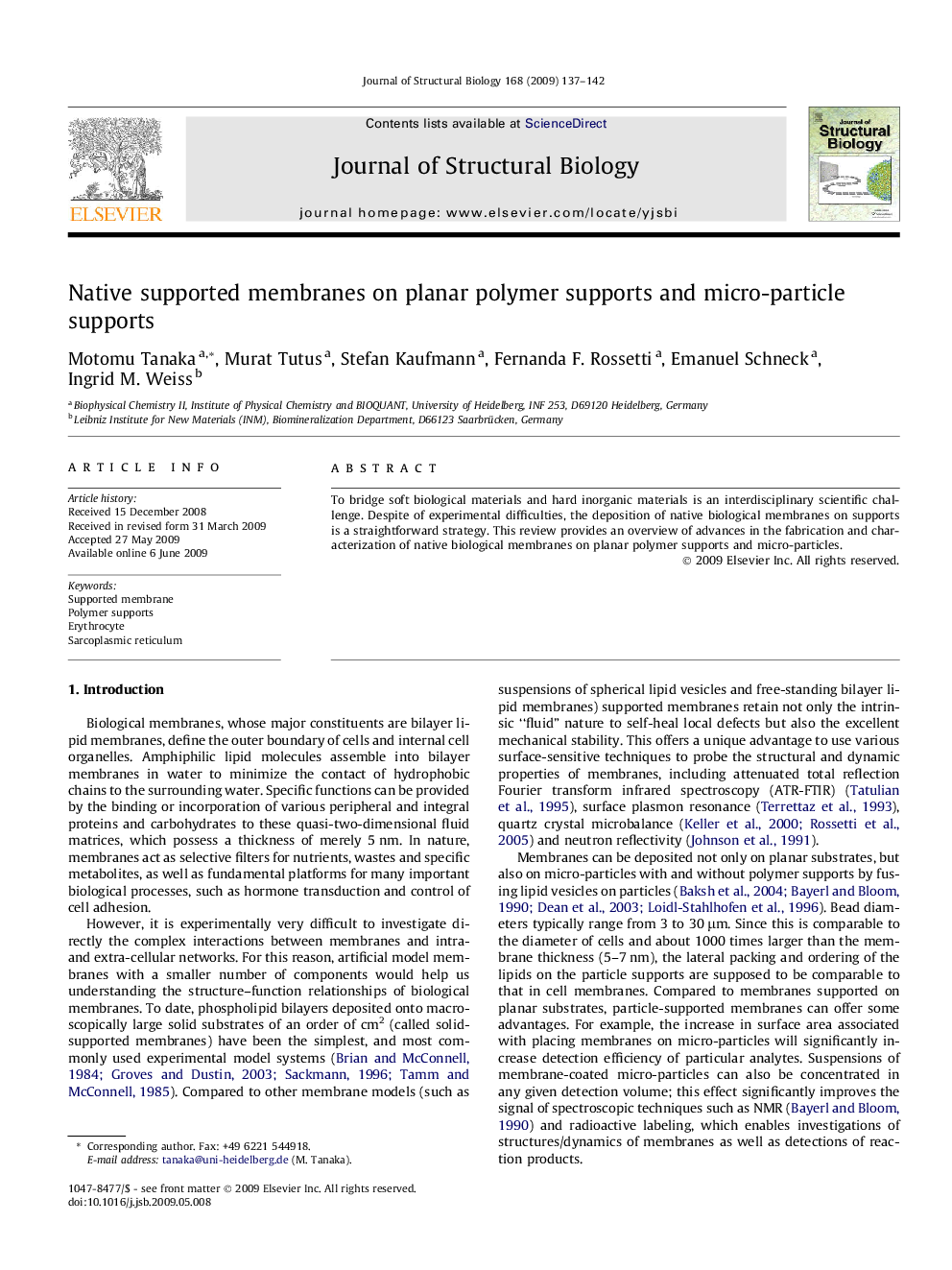 Native supported membranes on planar polymer supports and micro-particle supports