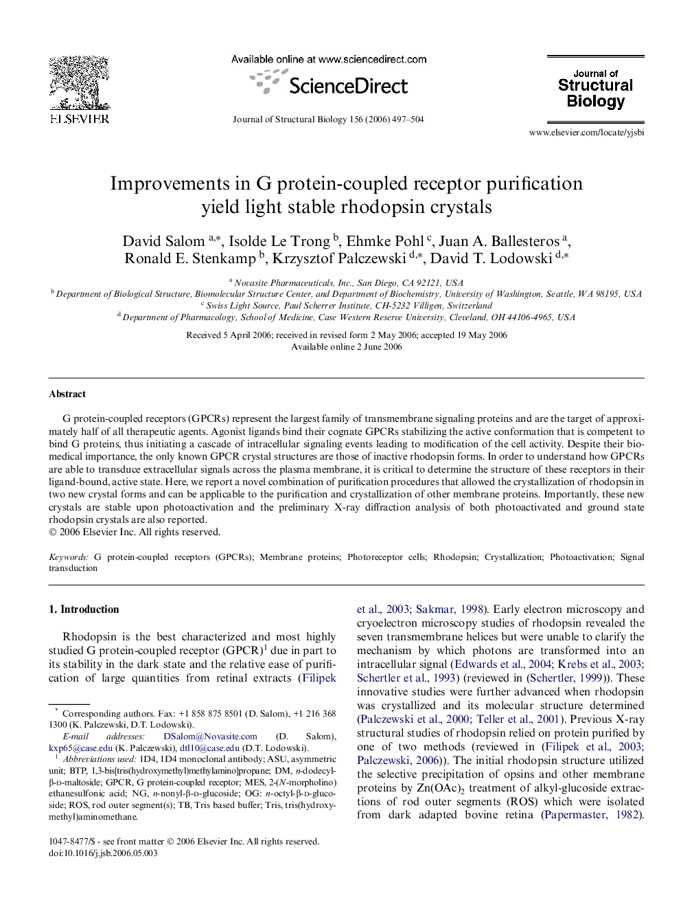 Improvements in G protein-coupled receptor purification yield light stable rhodopsin crystals