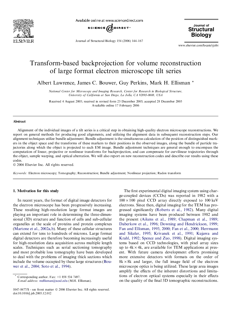 Transform-based backprojection for volume reconstruction of large format electron microscope tilt series