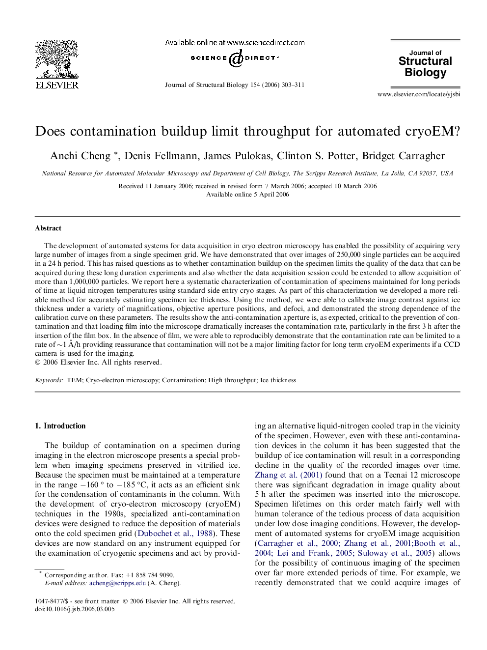 Does contamination buildup limit throughput for automated cryoEM?