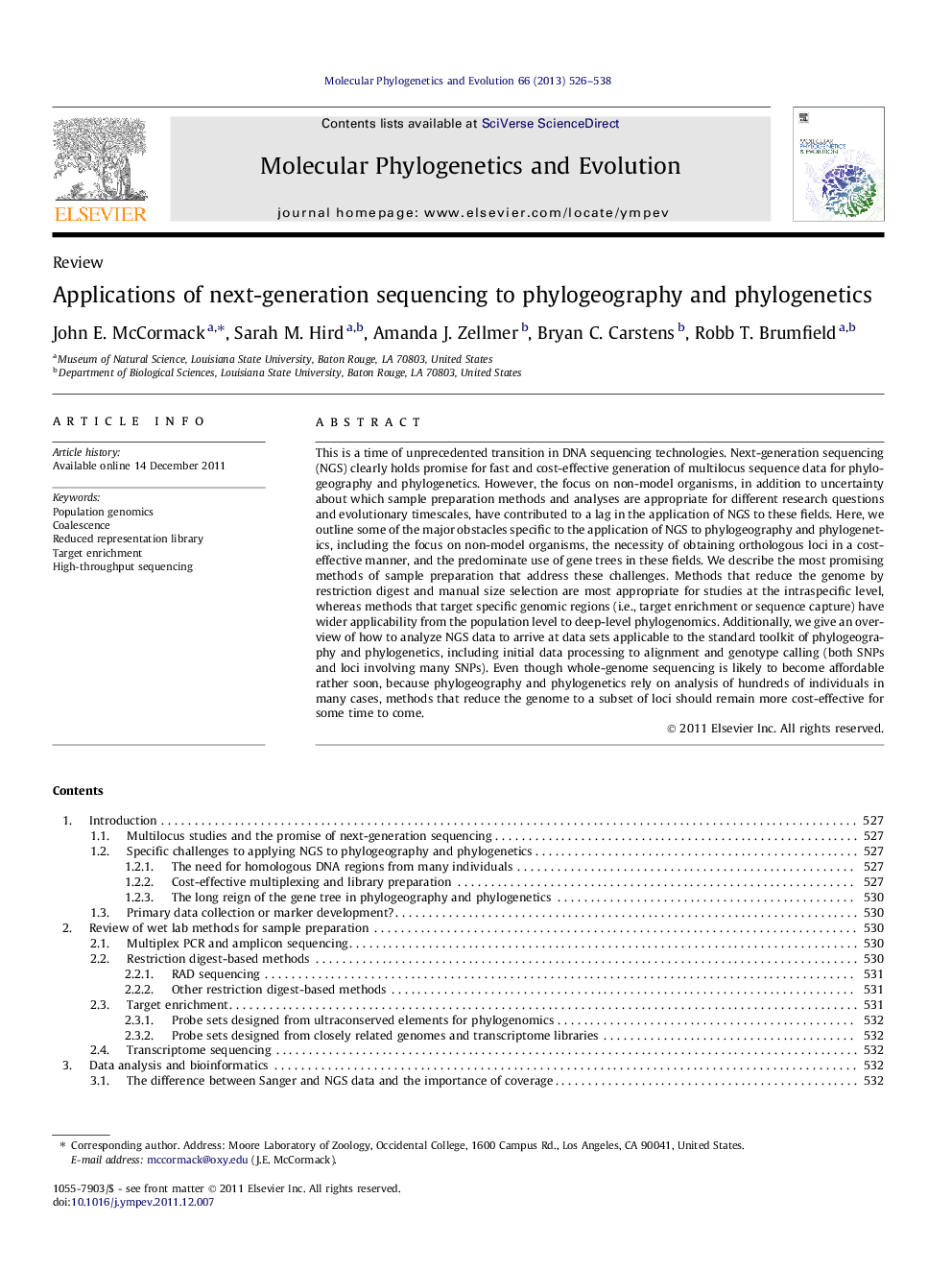 Applications of next-generation sequencing to phylogeography and phylogenetics