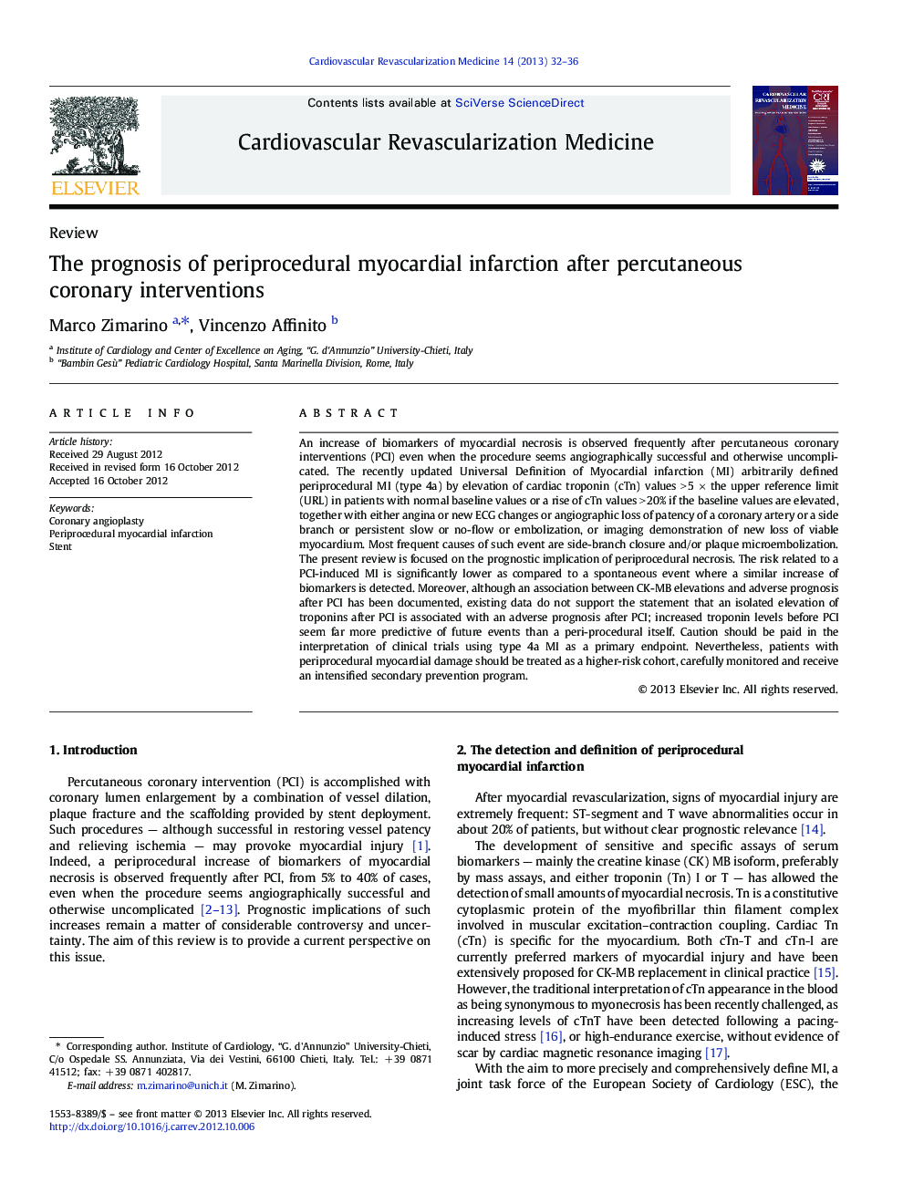 The prognosis of periprocedural myocardial infarction after percutaneous coronary interventions