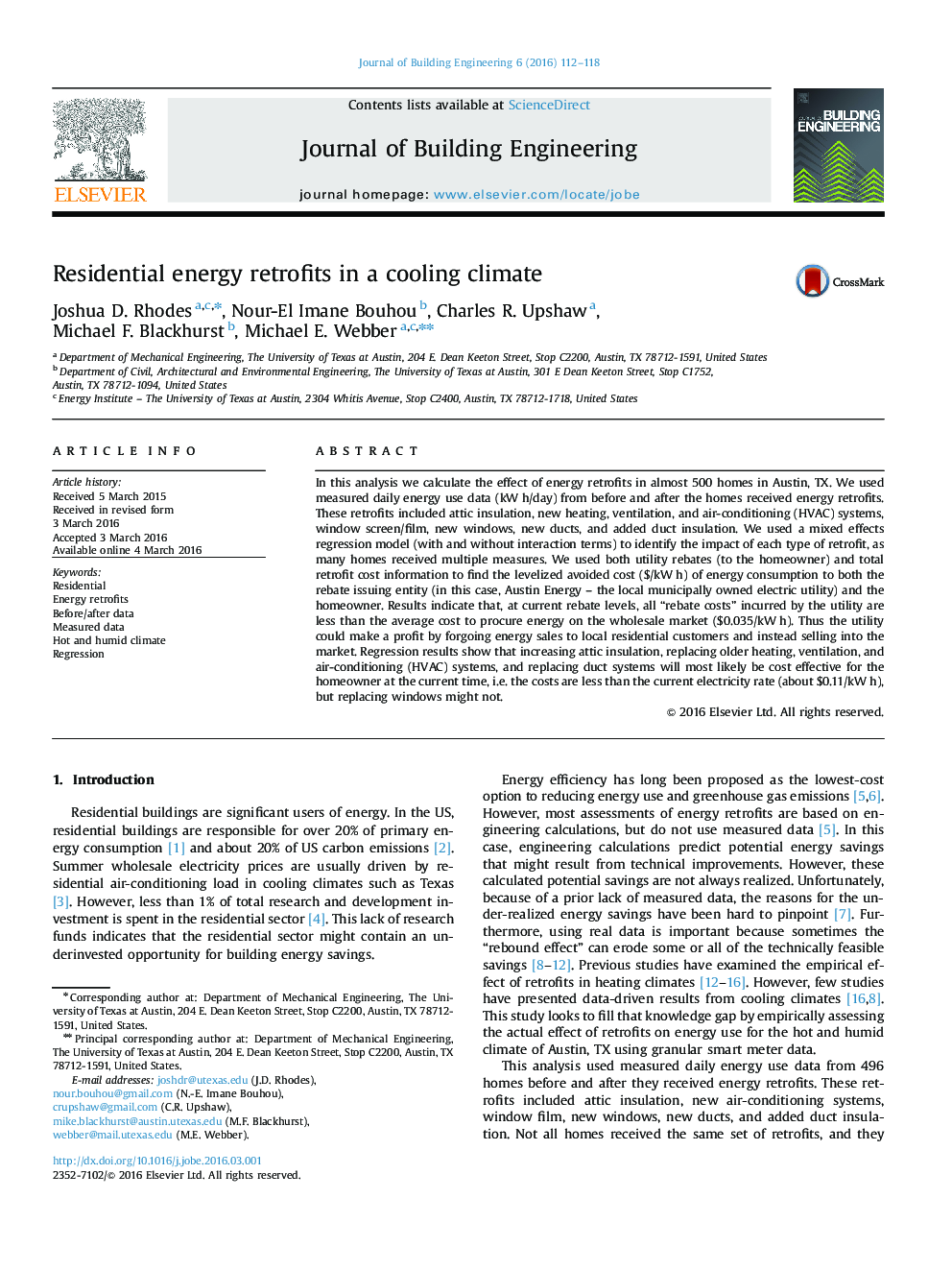 Residential energy retrofits in a cooling climate