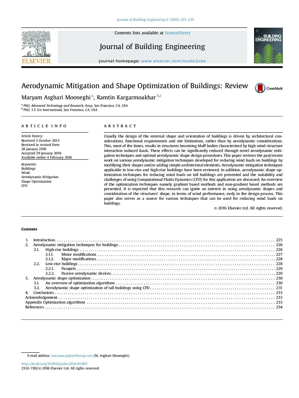 کاهش آیرودینامیک و بهینه سازی شکل ساختمان: نقد و بررسی