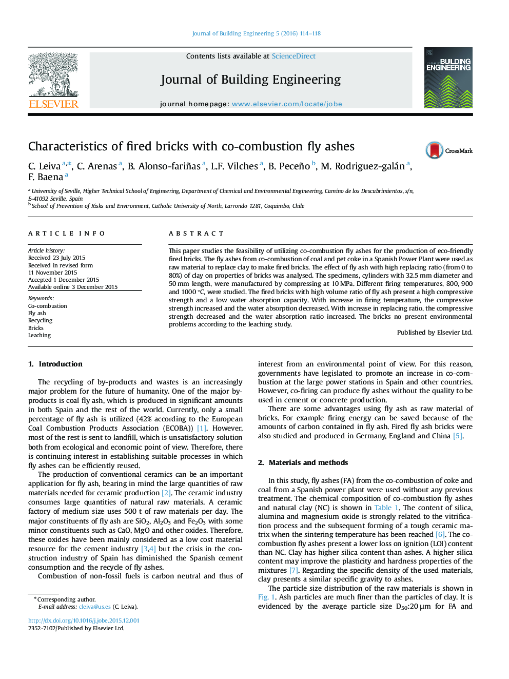 Characteristics of fired bricks with co-combustion fly ashes