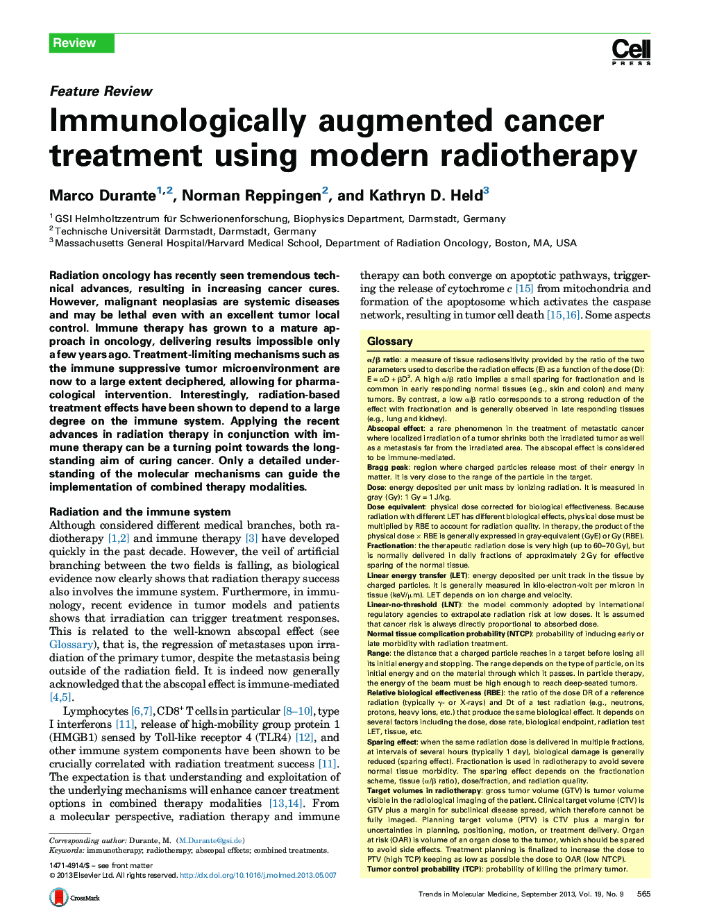 Immunologically augmented cancer treatment using modern radiotherapy