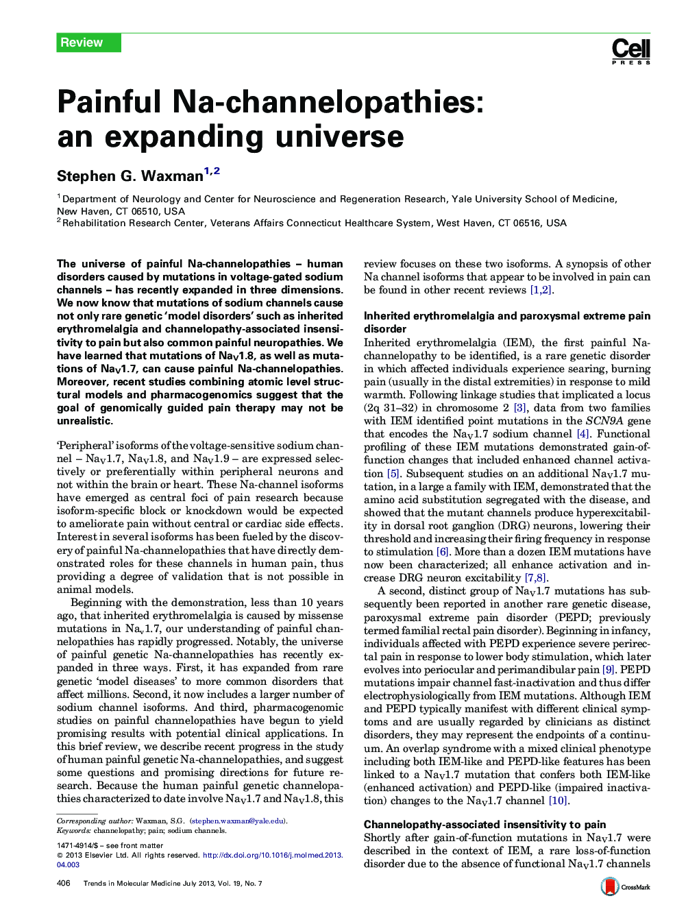 Painful Na-channelopathies: an expanding universe