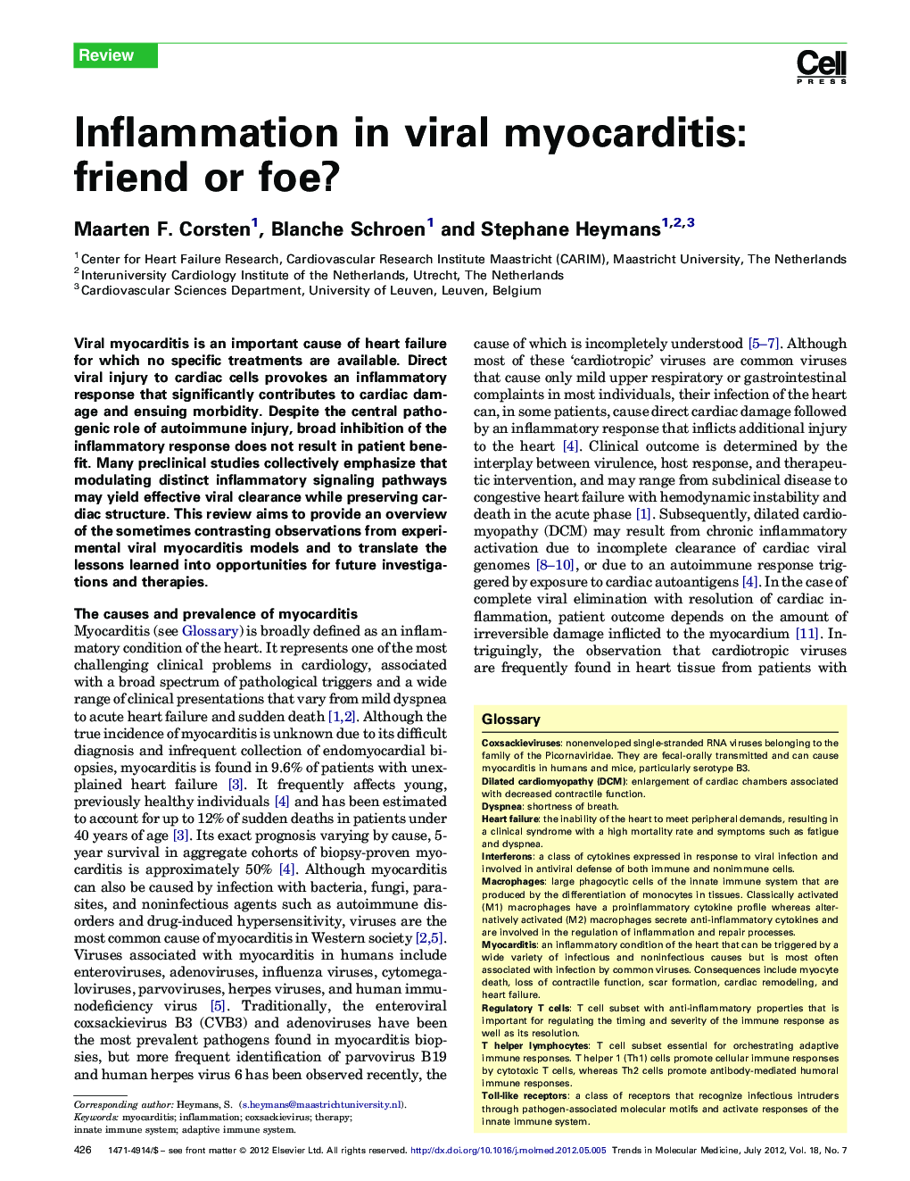 Inflammation in viral myocarditis: friend or foe?