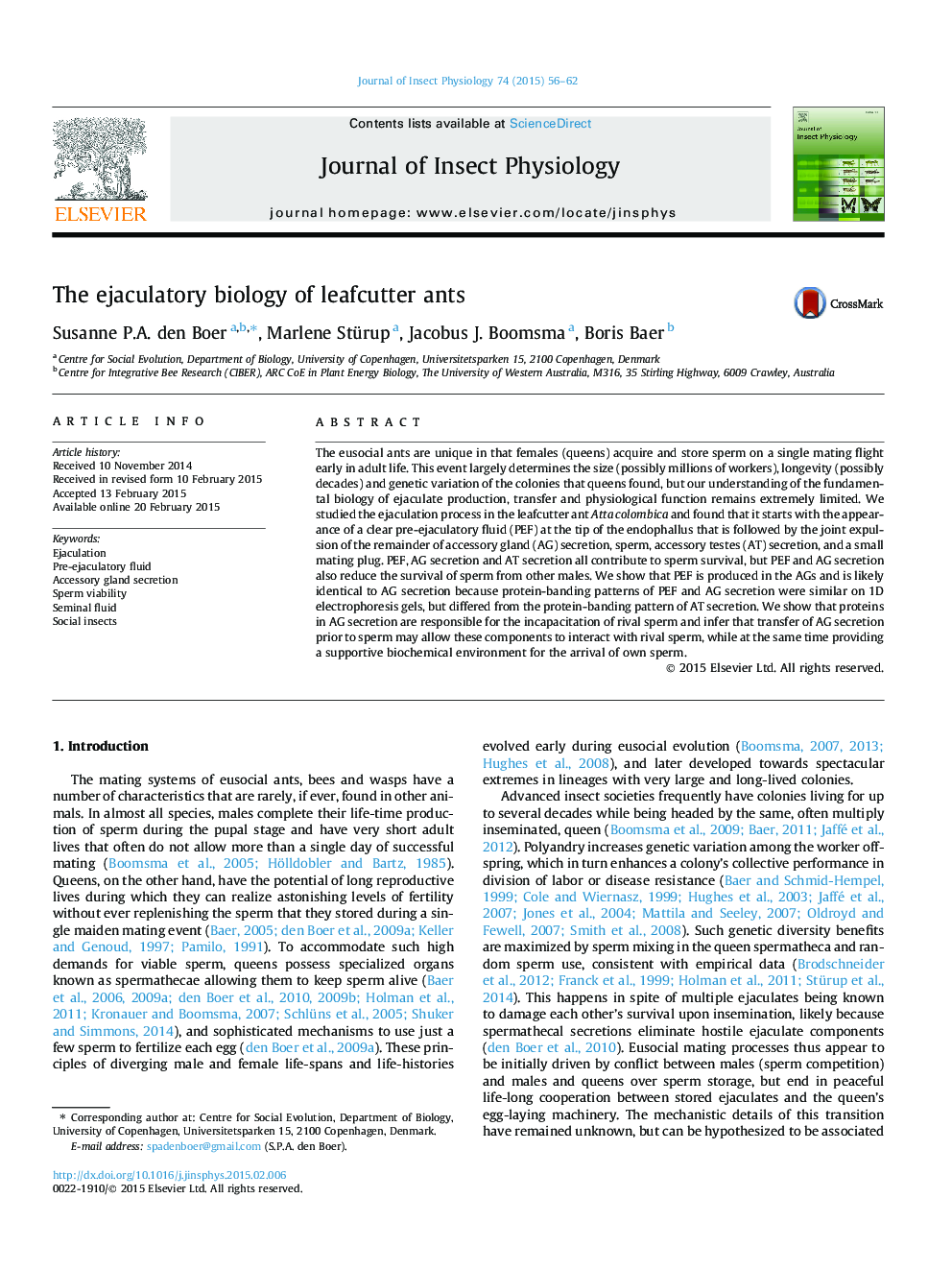 The ejaculatory biology of leafcutter ants