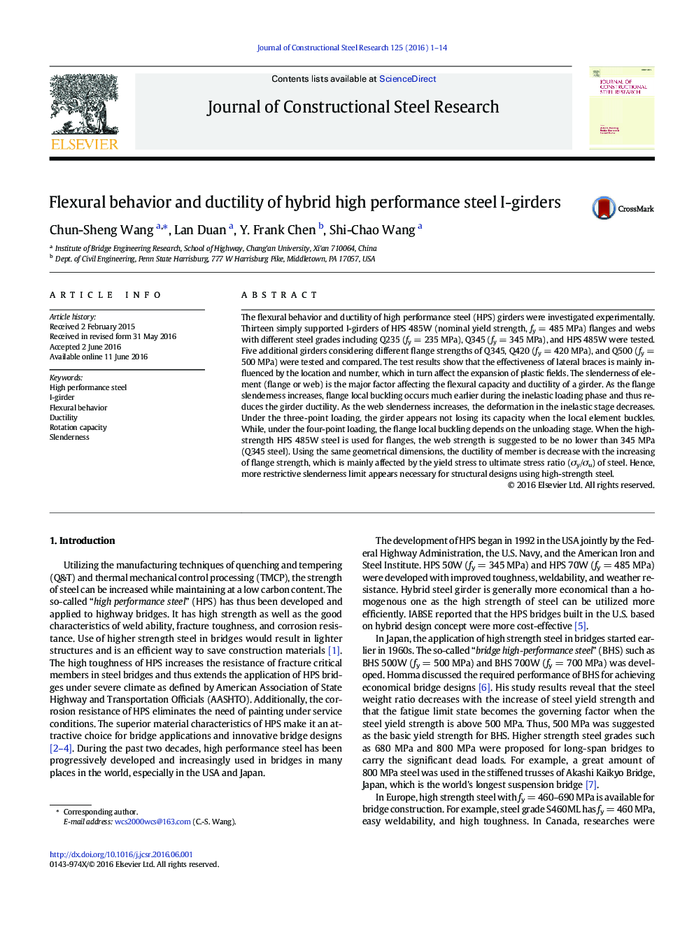 Flexural behavior and ductility of hybrid high performance steel I-girders