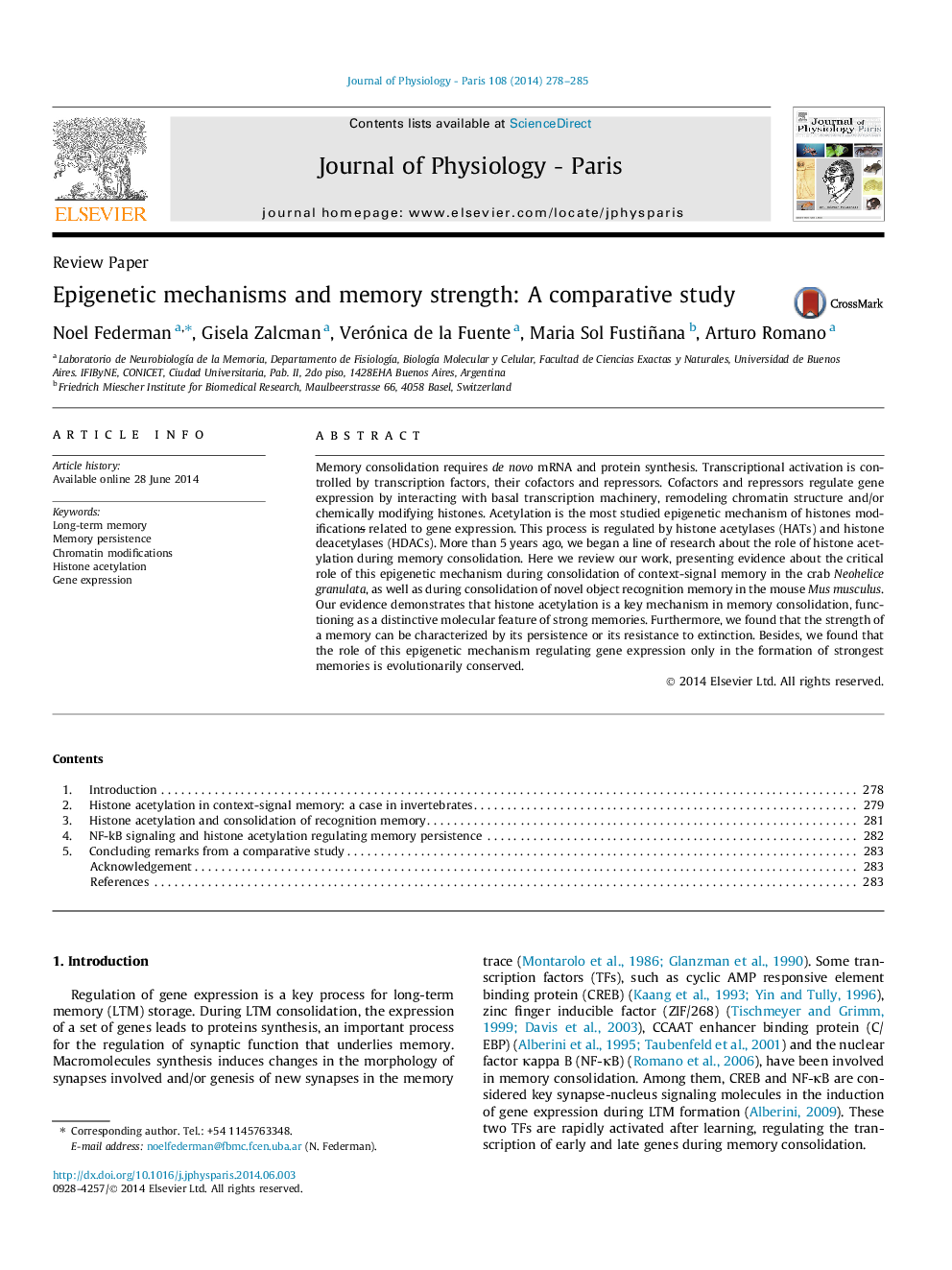 Epigenetic mechanisms and memory strength: A comparative study