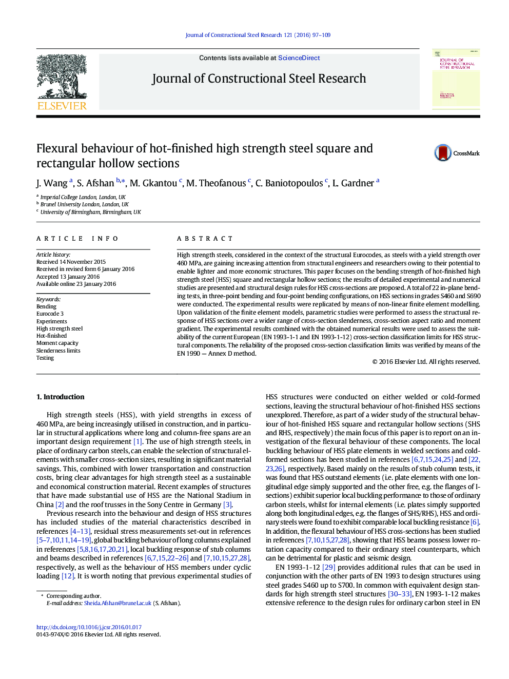 Flexural behaviour of hot-finished high strength steel square and rectangular hollow sections