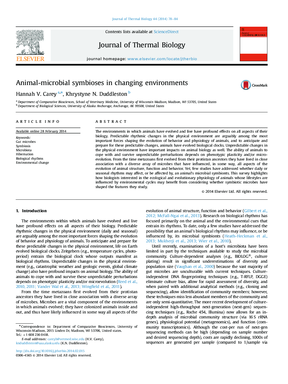 Animal-microbial symbioses in changing environments