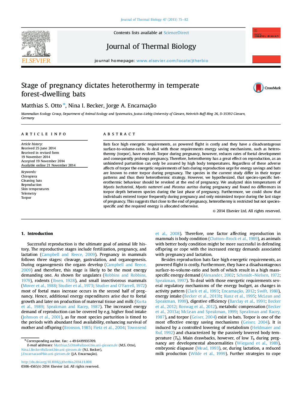 Stage of pregnancy dictates heterothermy in temperate forest-dwelling bats