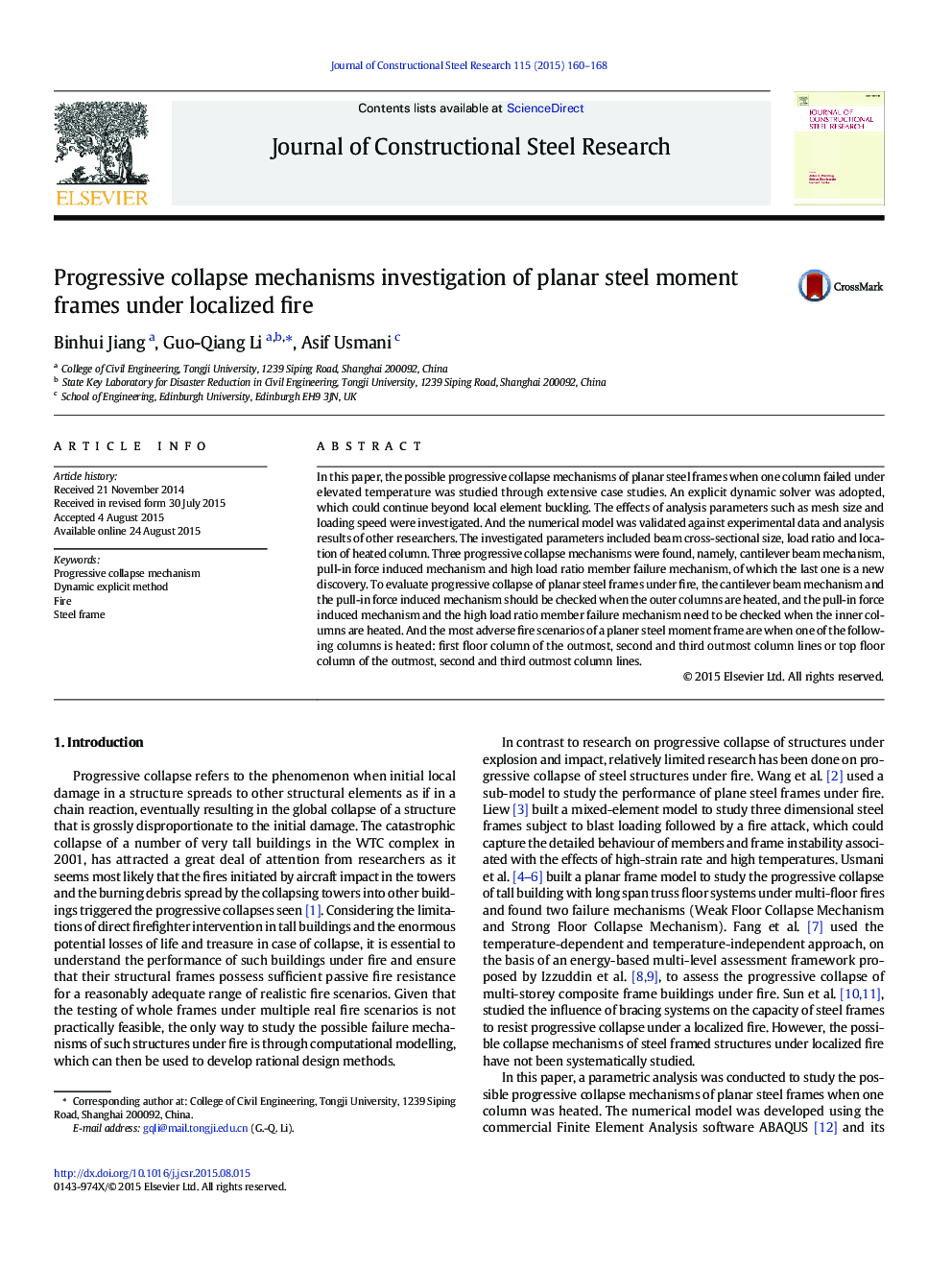 Progressive collapse mechanisms investigation of planar steel moment frames under localized fire