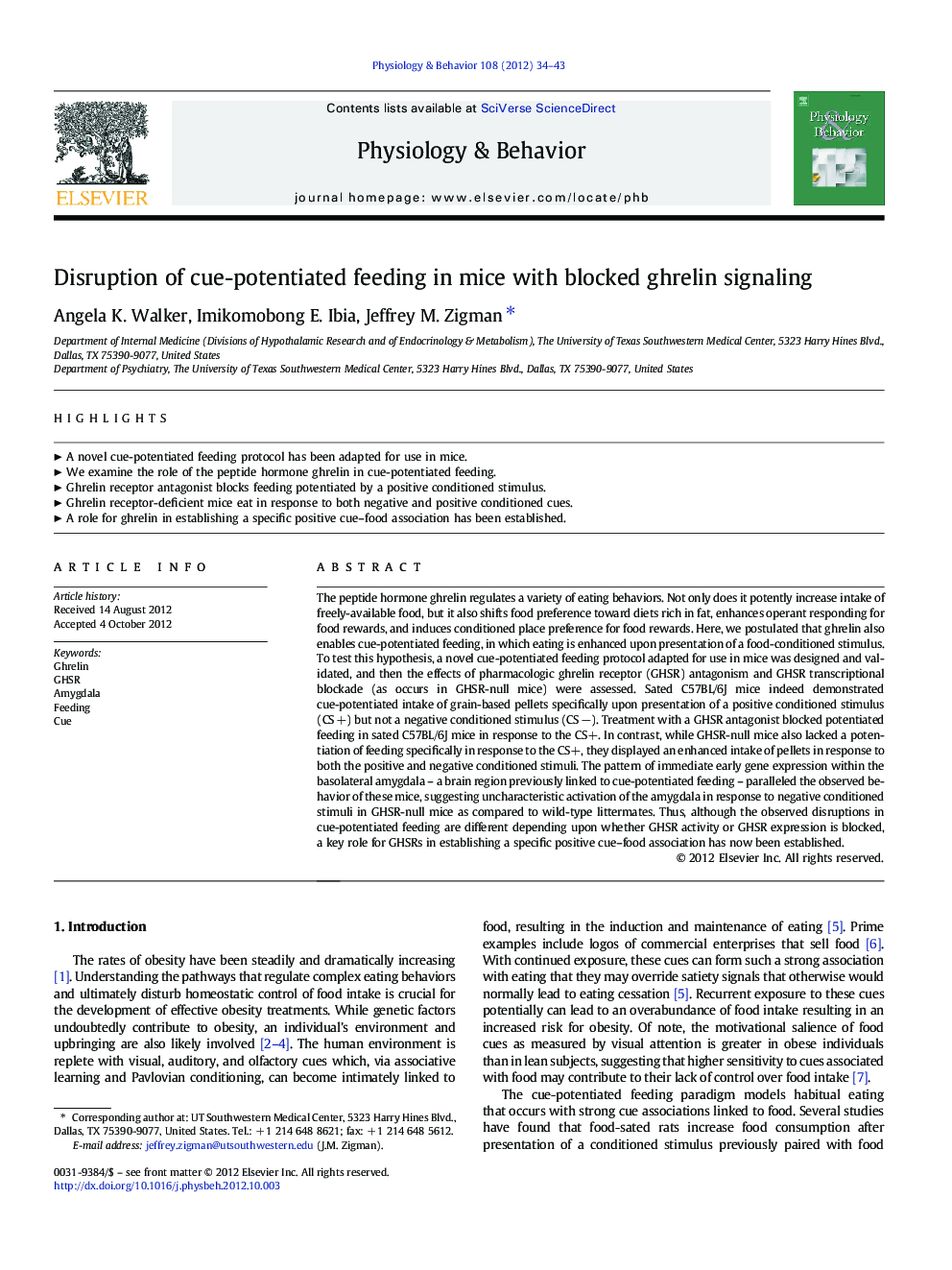 Disruption of cue-potentiated feeding in mice with blocked ghrelin signaling