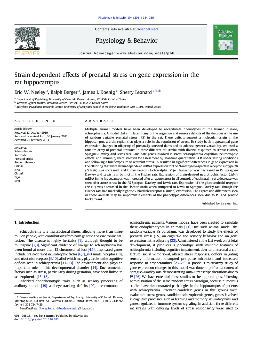 Strain dependent effects of prenatal stress on gene expression in the rat hippocampus