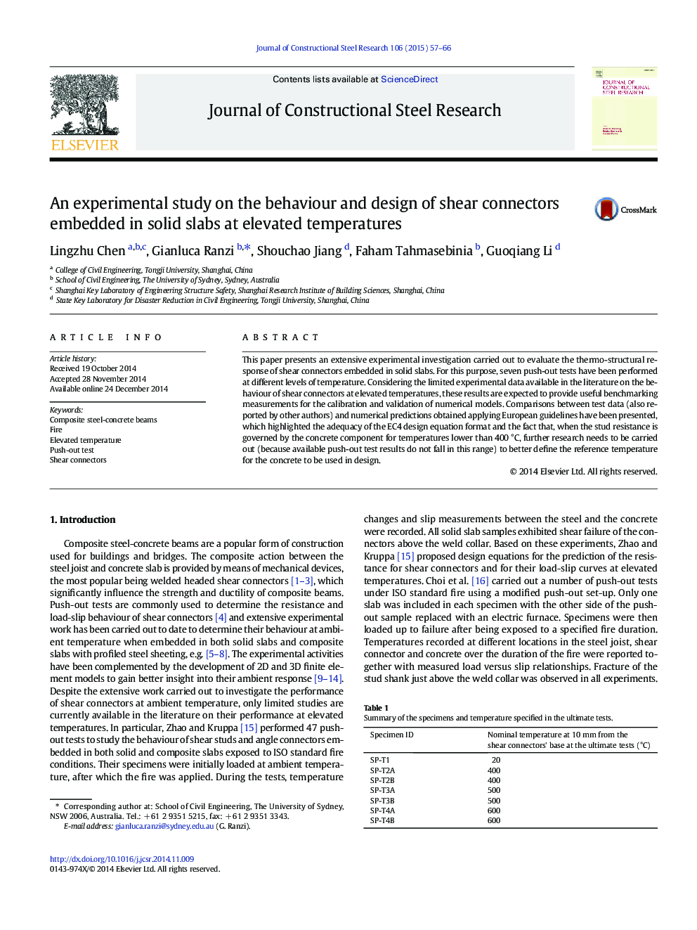 An experimental study on the behaviour and design of shear connectors embedded in solid slabs at elevated temperatures