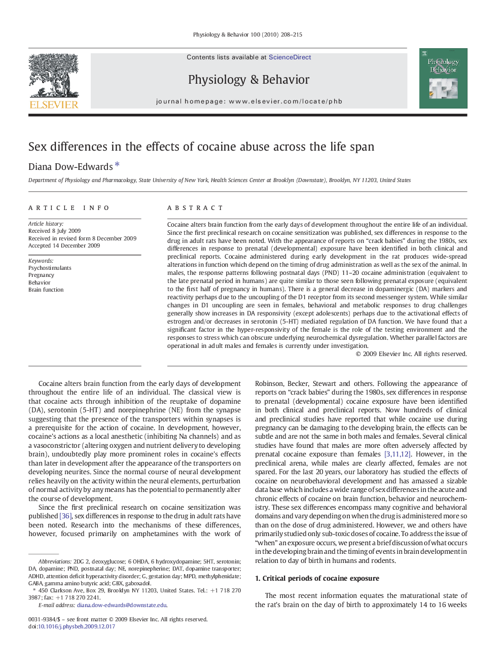 Sex differences in the effects of cocaine abuse across the life span