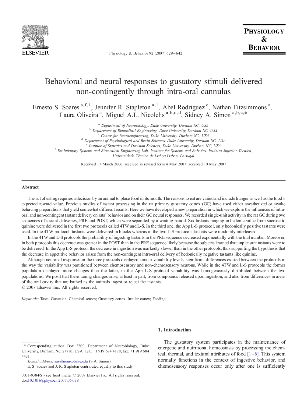 Behavioral and neural responses to gustatory stimuli delivered non-contingently through intra-oral cannulas