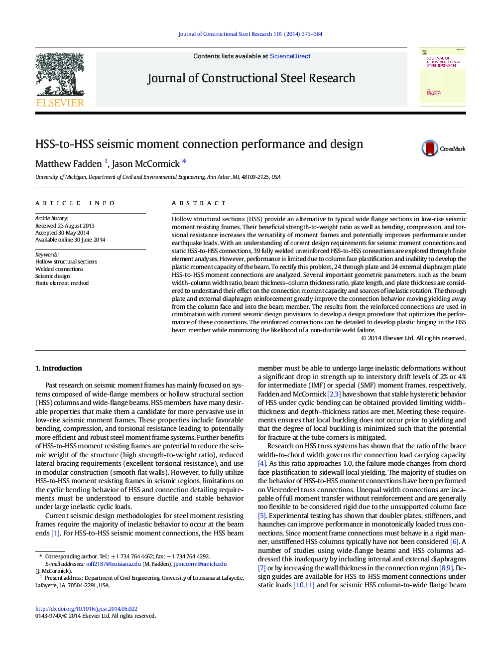 HSS-to-HSS seismic moment connection performance and design