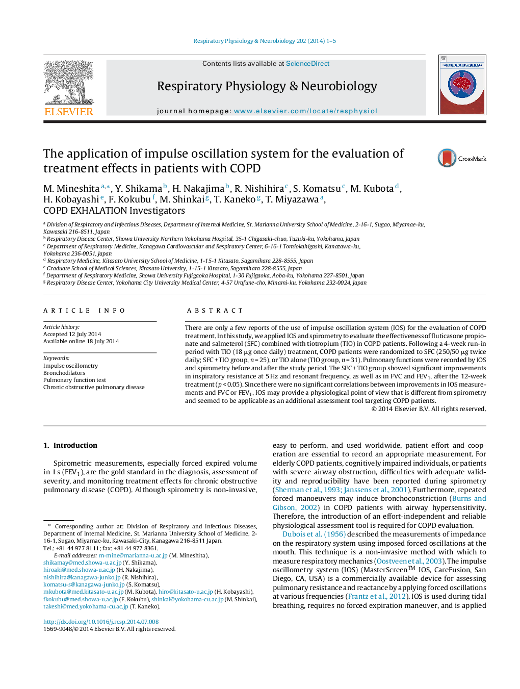 The application of impulse oscillation system for the evaluation of treatment effects in patients with COPD