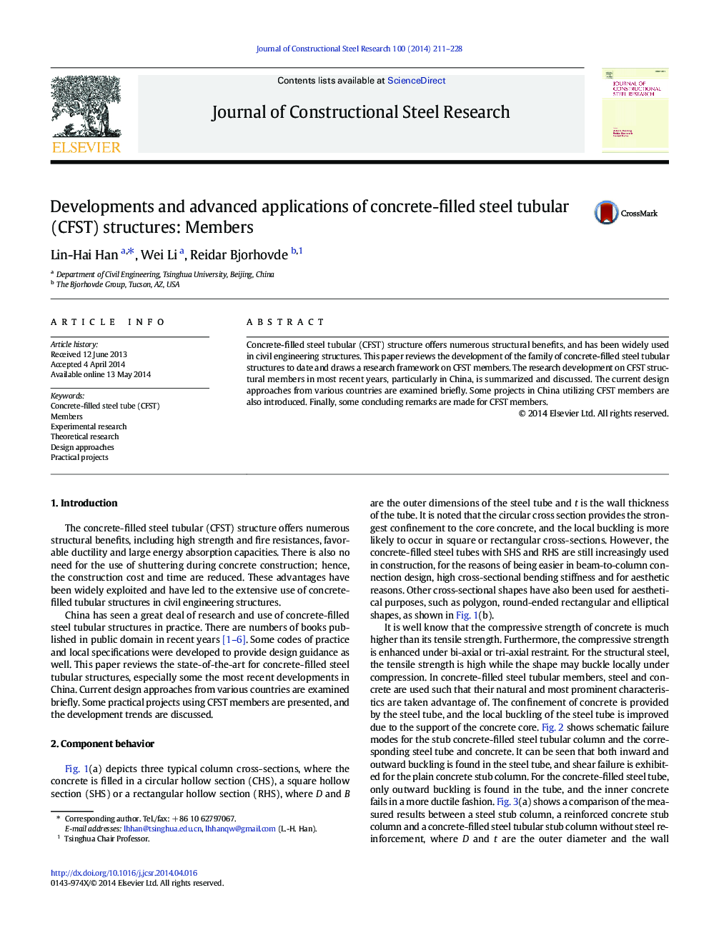 Developments and advanced applications of concrete-filled steel tubular (CFST) structures: Members