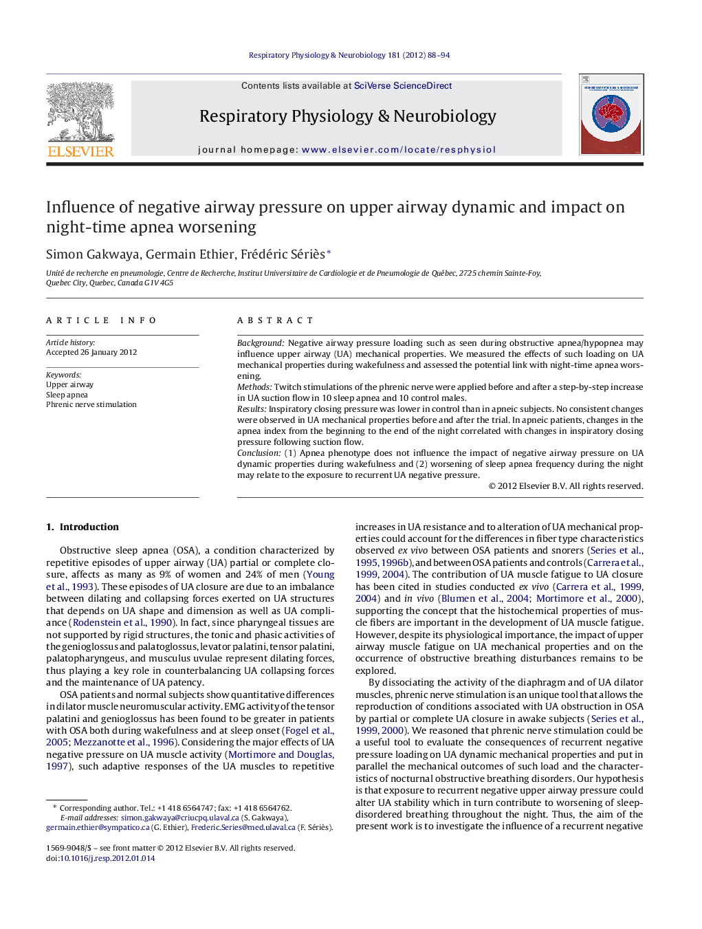 Influence of negative airway pressure on upper airway dynamic and impact on night-time apnea worsening