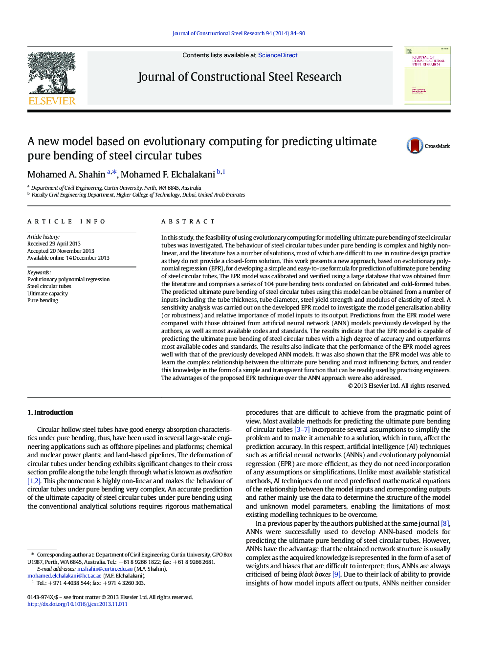 A new model based on evolutionary computing for predicting ultimate pure bending of steel circular tubes