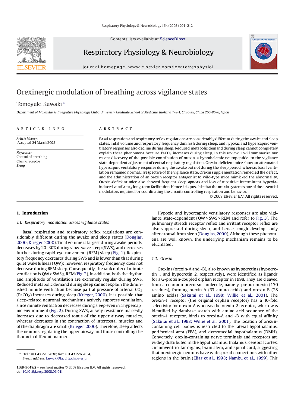 Orexinergic modulation of breathing across vigilance states