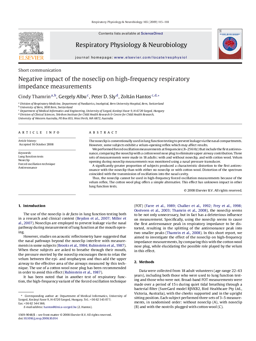 Negative impact of the noseclip on high-frequency respiratory impedance measurements