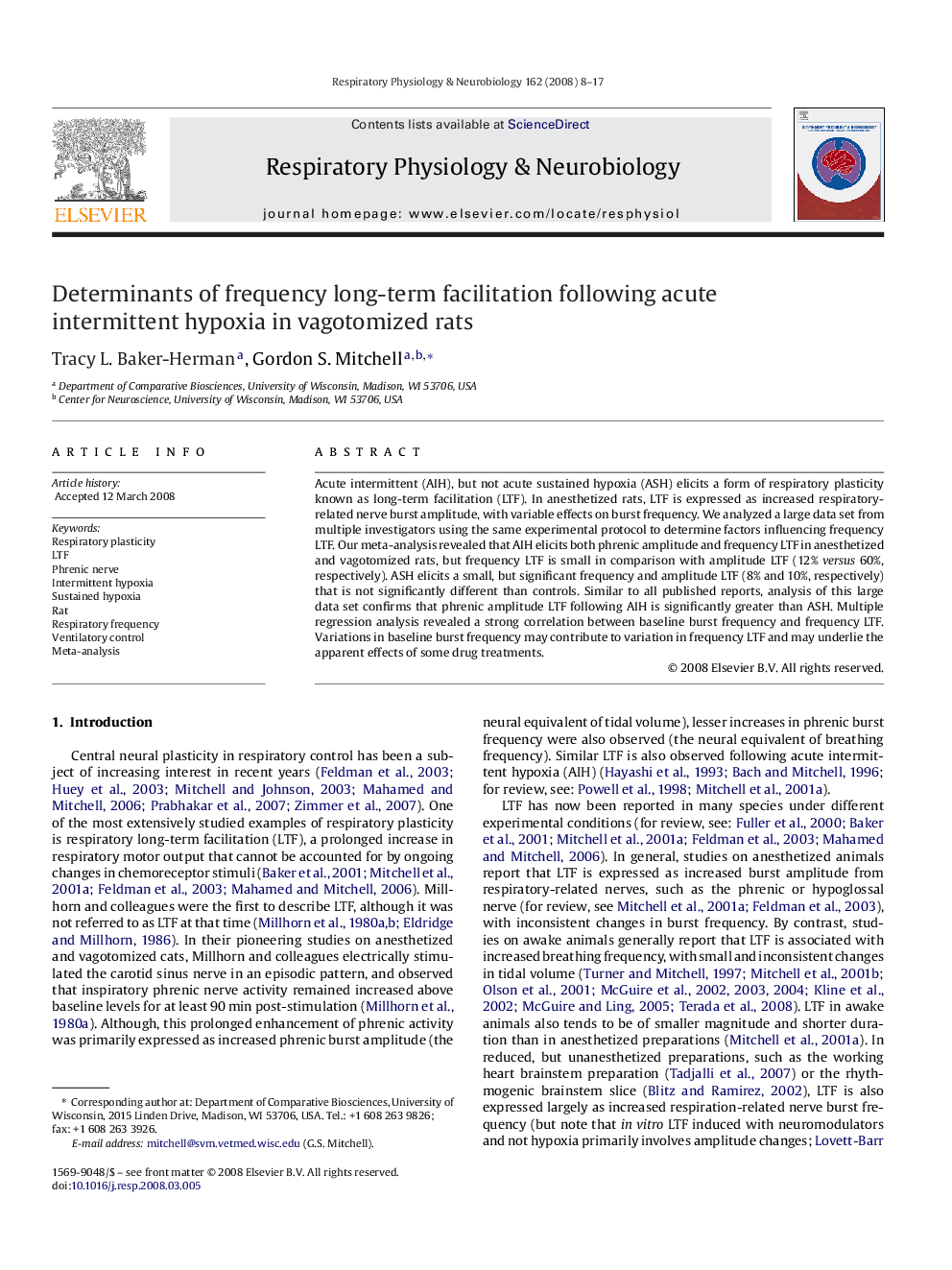 Determinants of frequency long-term facilitation following acute intermittent hypoxia in vagotomized rats