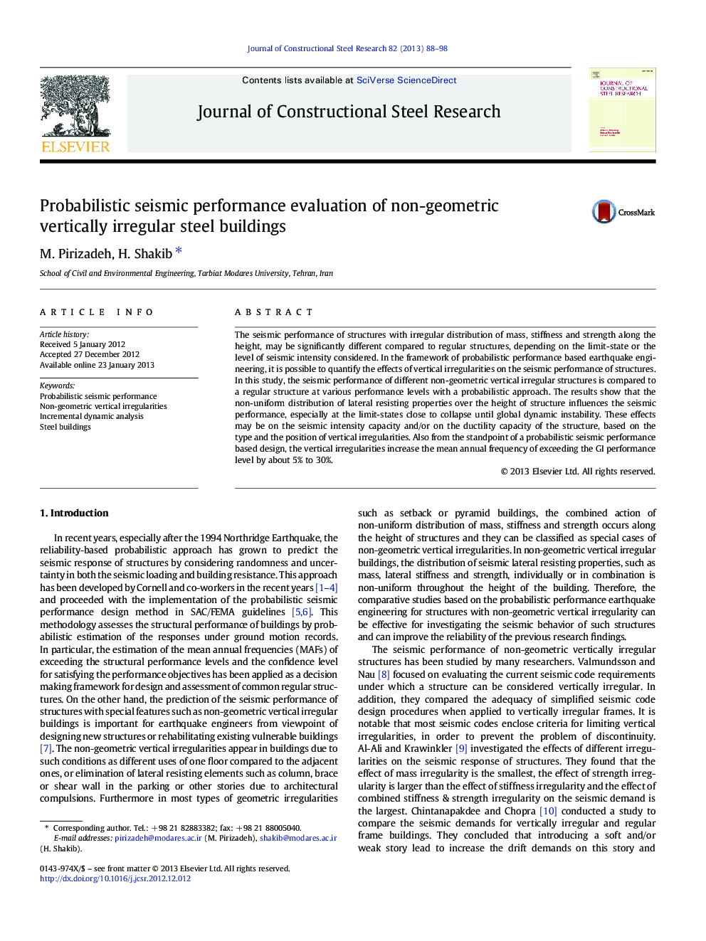Probabilistic seismic performance evaluation of non-geometric vertically irregular steel buildings