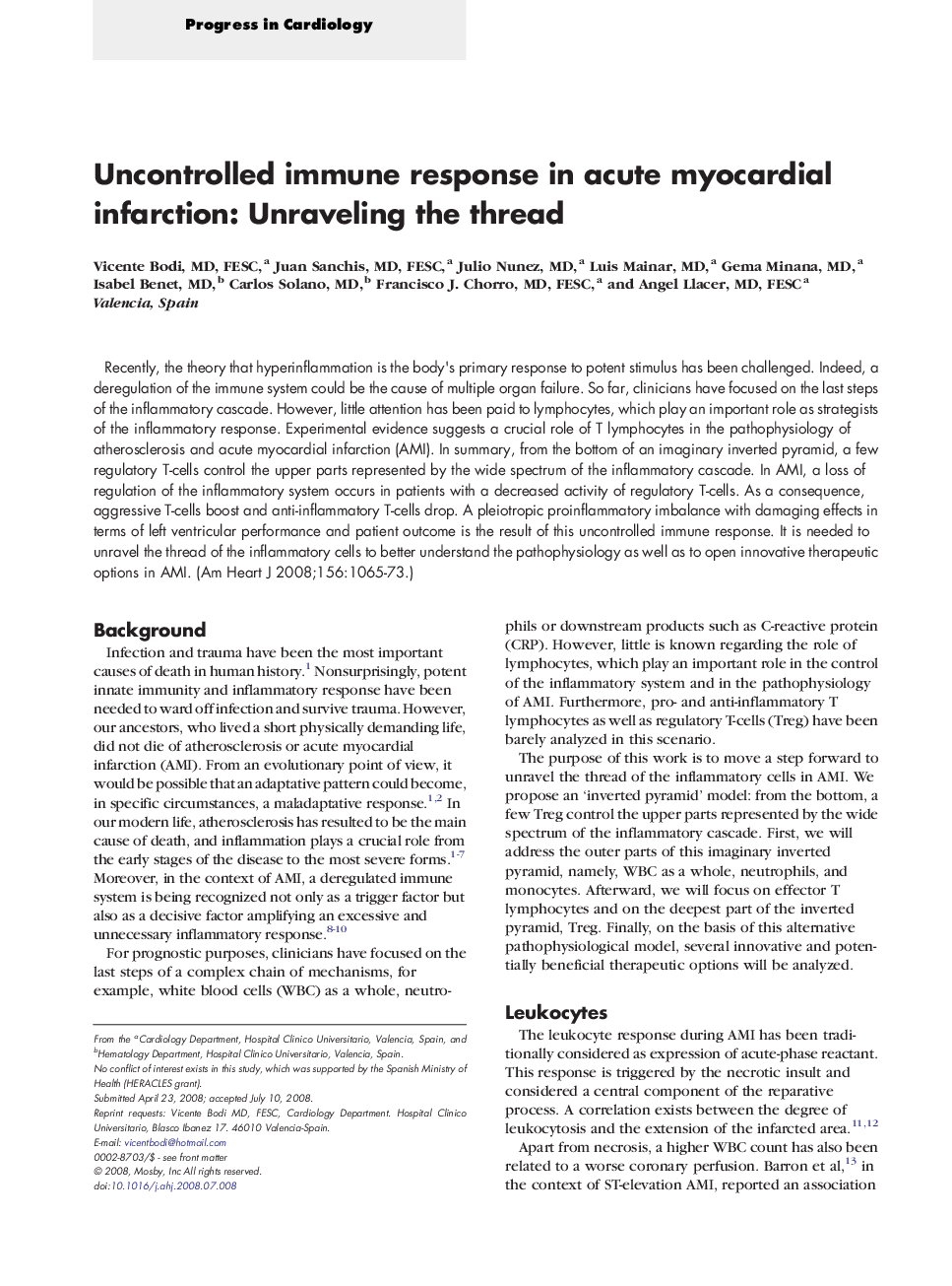 Uncontrolled immune response in acute myocardial infarction : Unraveling the thread