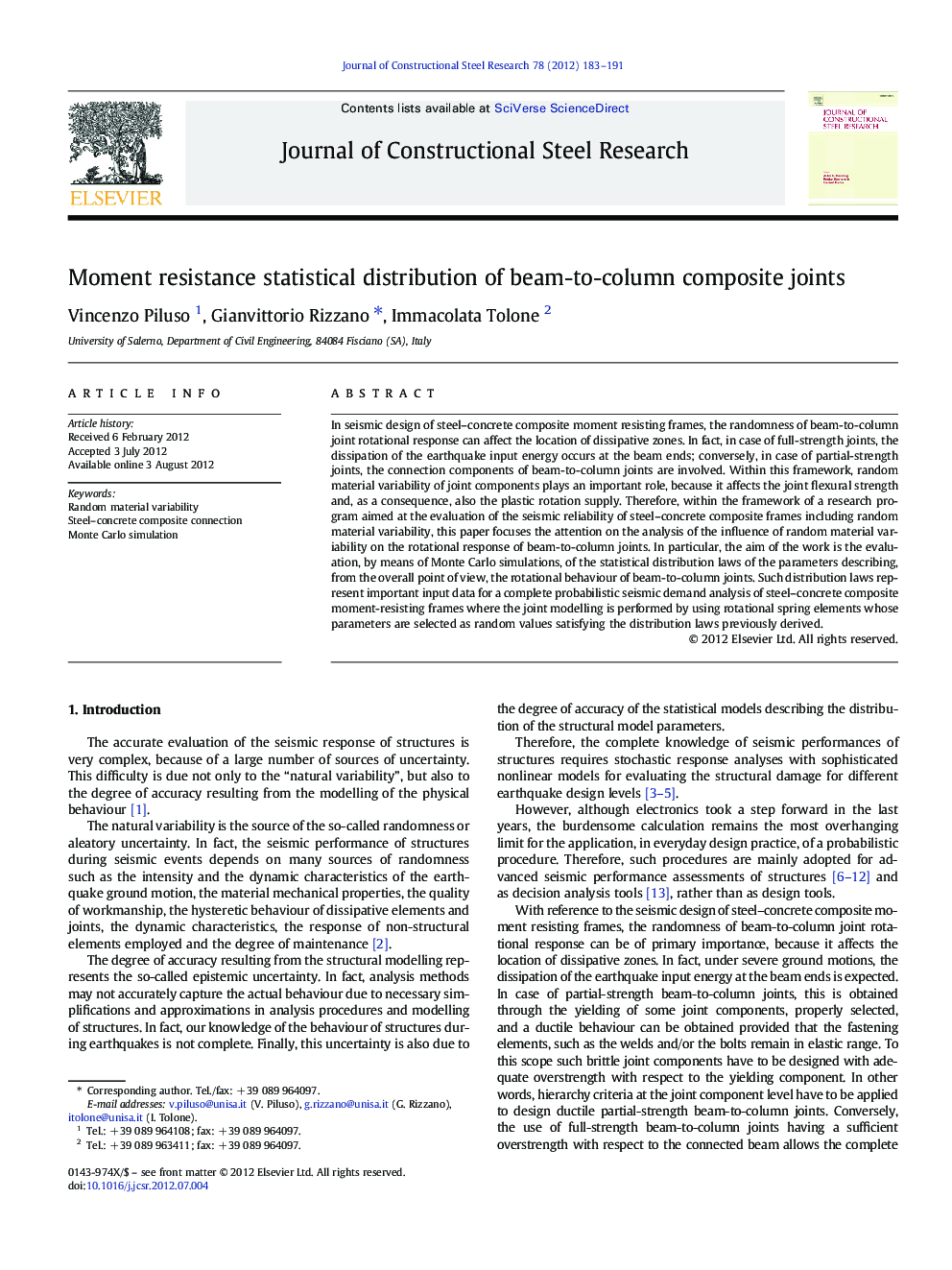 Moment resistance statistical distribution of beam-to-column composite joints
