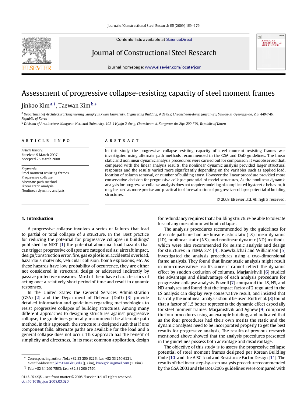 Assessment of progressive collapse-resisting capacity of steel moment frames