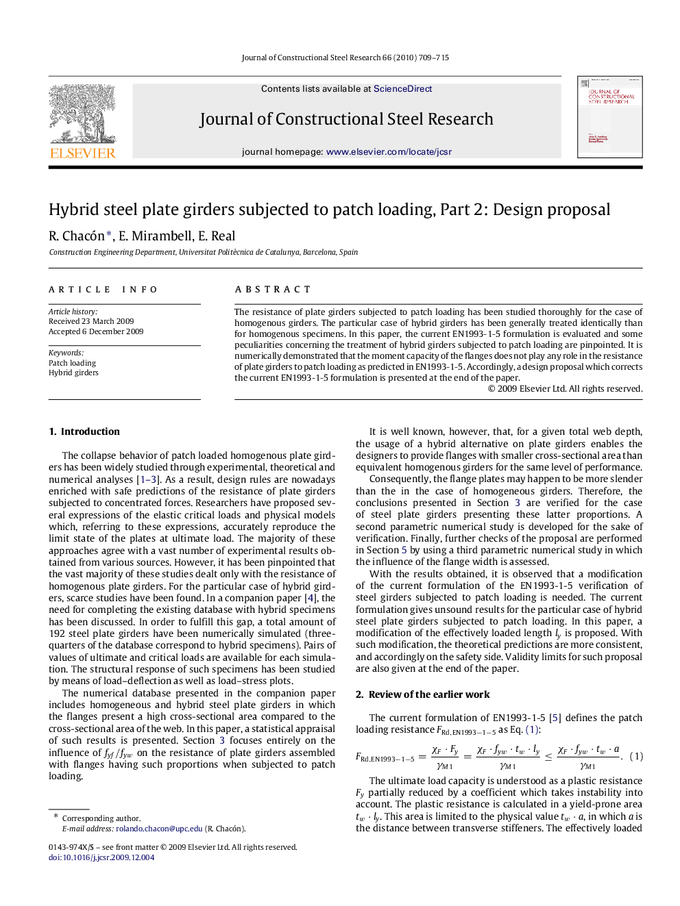 Hybrid steel plate girders subjected to patch loading, Part 2: Design proposal