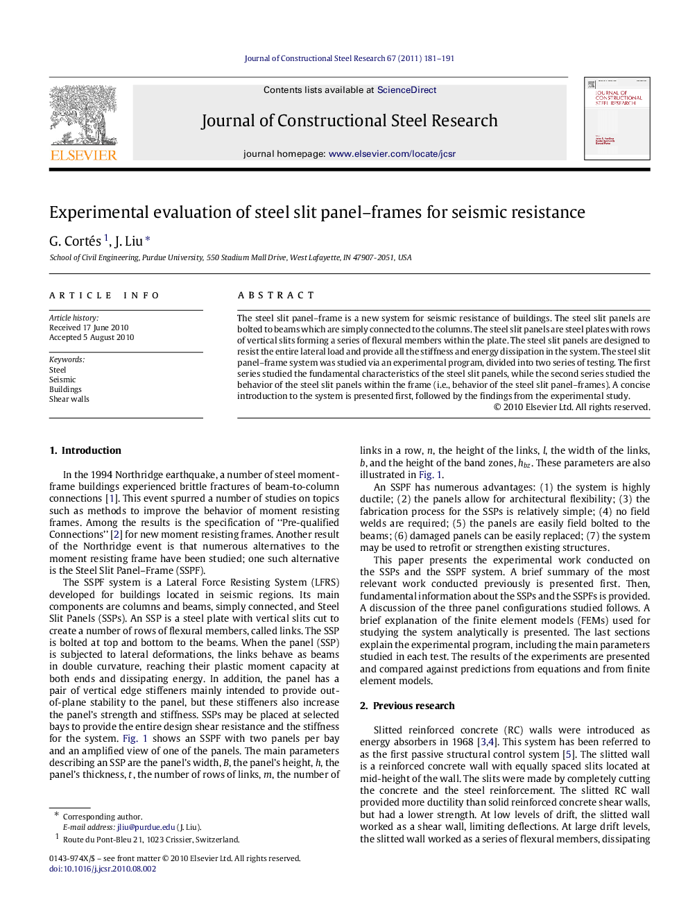 Experimental evaluation of steel slit panel–frames for seismic resistance