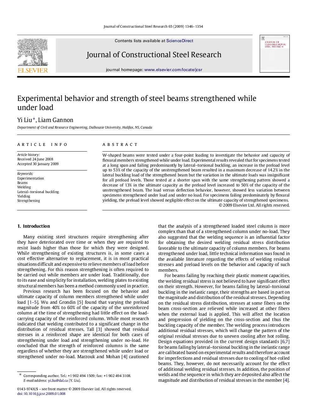 Experimental behavior and strength of steel beams strengthened while under load