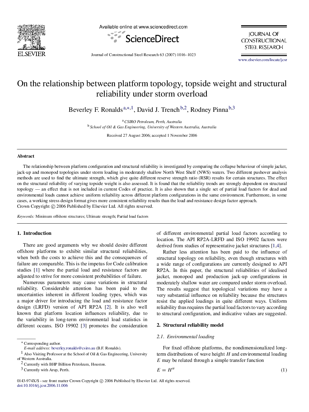 On the relationship between platform topology, topside weight and structural reliability under storm overload