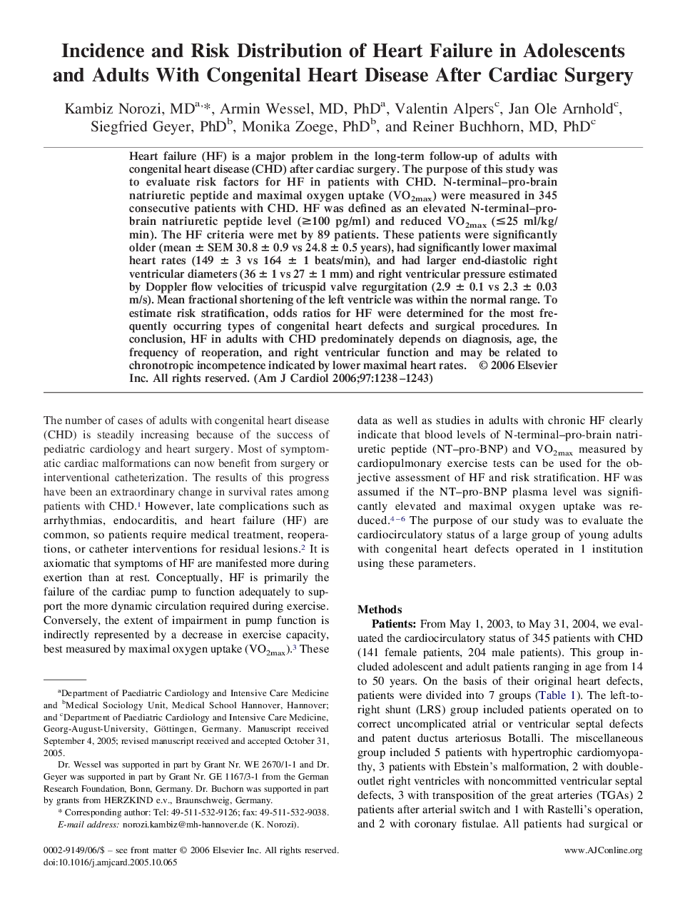 عکس صفحه اول مقاله: Incidence and Risk Distribution of Heart Failure in Adolescents and Adults With Congenital Heart Disease After Cardiac Surgery Incidence and Risk Distribution of Heart Failure in Adolescents and Adults With Congenital Heart Disease After Cardiac Surgery