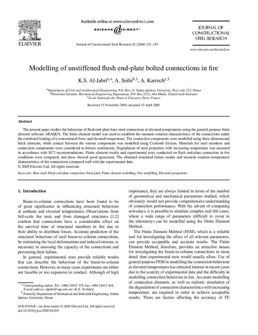 Modelling of unstiffened flush end-plate bolted connections in fire