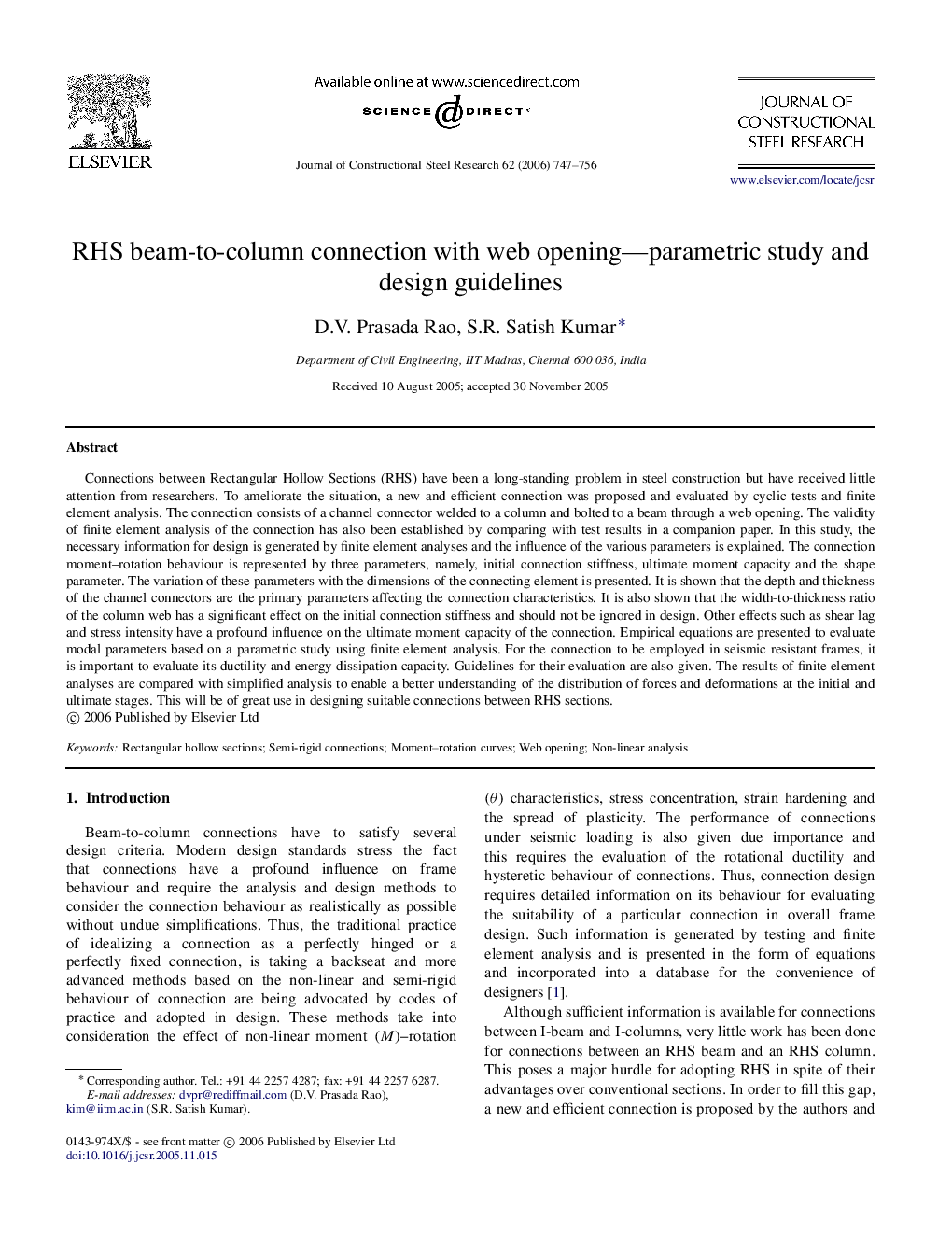 RHS beam-to-column connection with web opening—parametric study and design guidelines