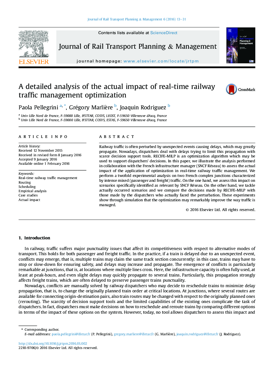 A detailed analysis of the actual impact of real-time railway traffic management optimization