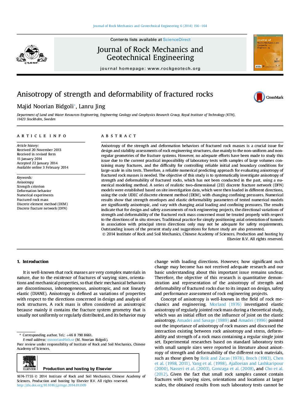 Anisotropy of strength and deformability of fractured rocks 