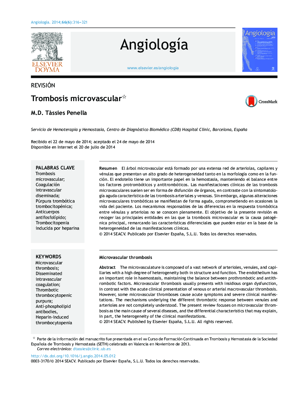 Trombosis microvascular 