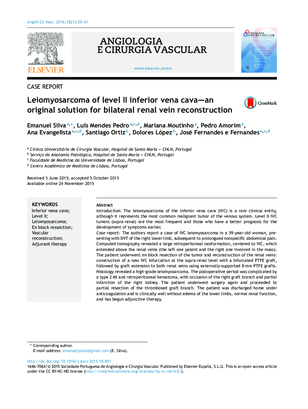 Leiomyosarcoma of level II inferior vena cava—an original solution for bilateral renal vein reconstruction