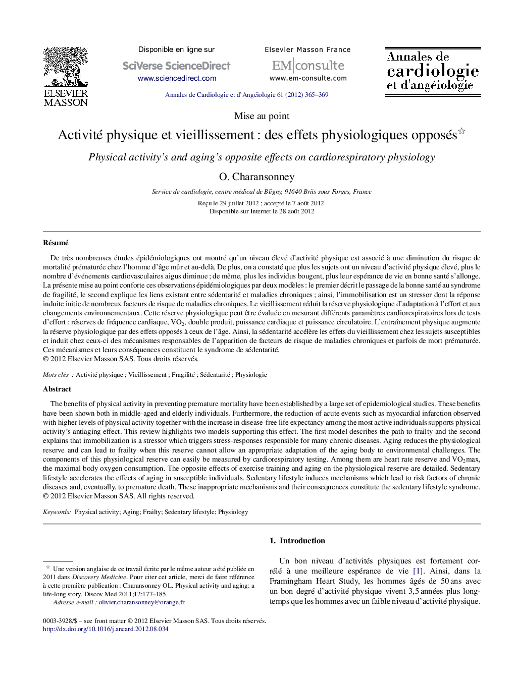 Activité physique et vieillissement : des effets physiologiques opposés 