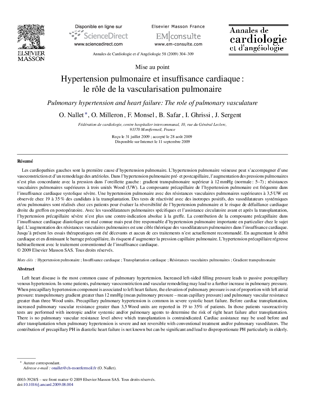 Hypertension pulmonaire et insuffisance cardiaque : le rôle de la vascularisation pulmonaire